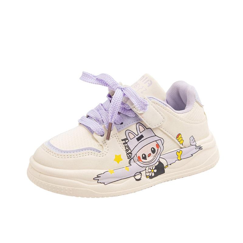 

Девочки спортивная обувь 2025 осень новая девочки мода мультяшные кеды мягкая подошва повседневная обувь детская белая обувь тренд 32-37 yards one hand shot 6 pairs фиолетовый