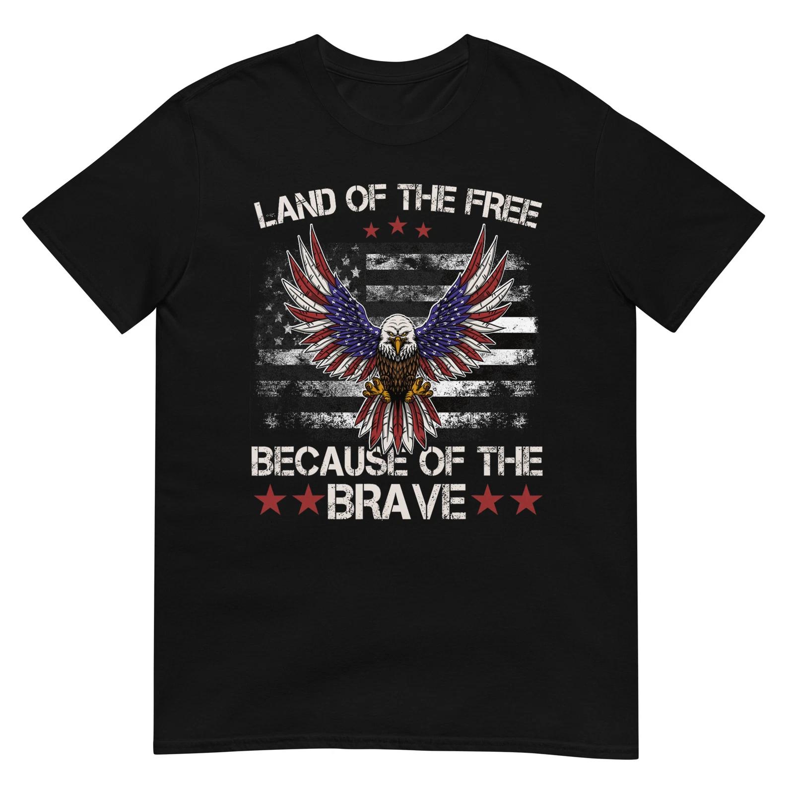 America Eagle Land of the Free Because of the Brave T-Shirt S