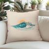 Sunset Wave Square Jacquard Pillow Cover for Sofa Office Waist Cushion Cover Home Decorative Pillowcase