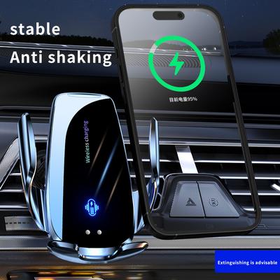 2024 Clip magica Q-96(L)Supporto per telefono cellulare con ricarica wireless per auto, 15 W, apertura e chiusura a induzione, supporto per navigazione per auto, forniture per auto