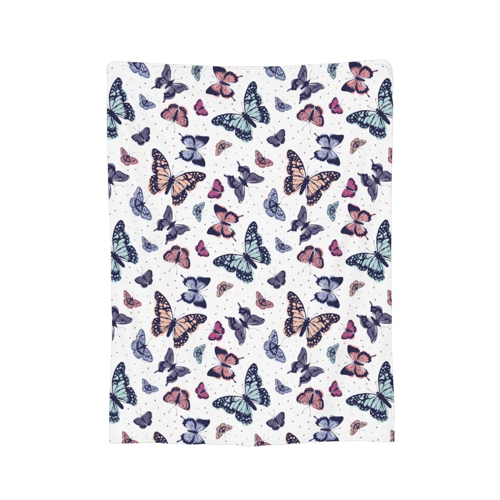 Colorful Butterfly Pattern Blankets Fleece  Winter  Breathable Warm Throw Blankets for Home Bedroom Bedding Throws