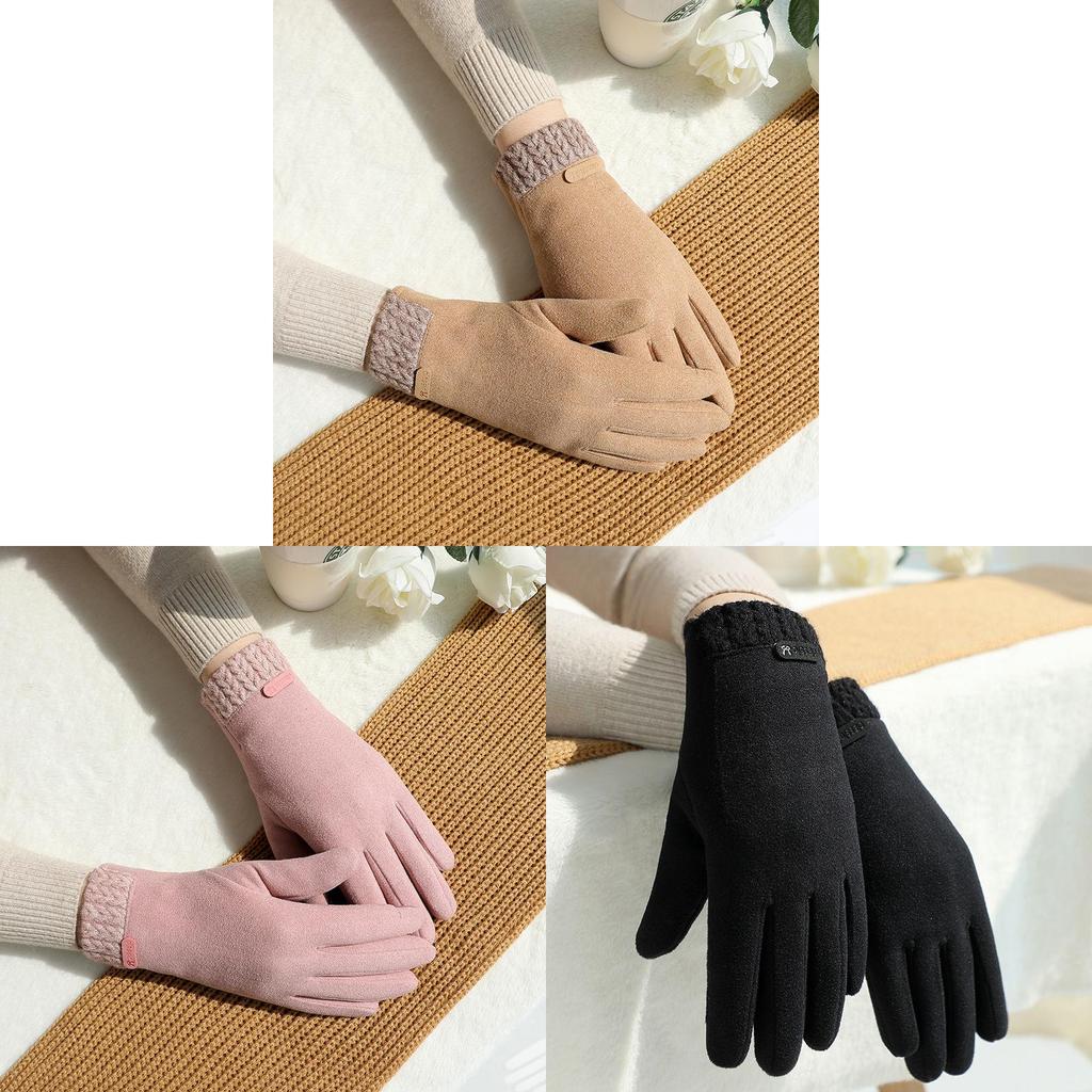 Womens Fall Winter Touchscreen Thermal Gloves With Windproof Design For Outdoor Cycling And Driving