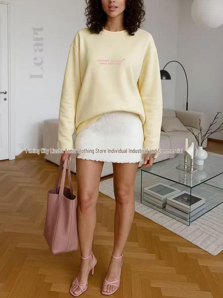 Women's European-American Style 100% Cotton Slimming Long Sleeve T-Shirt for Early Autumn