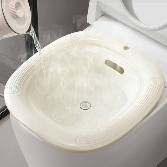 Bidet Ergonomisches Gebogenes Oberflächendesign Bequemes Bad Ein-Knopf-Entwässerung Rutschfester Beckenrand Physiotherapie-Bidet