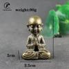 Copper Little Monk Buddha Statue Miniature Figurine Home Decoration Tea Pet Brass Casting Living Room Desk Feng Shui Decor Craft