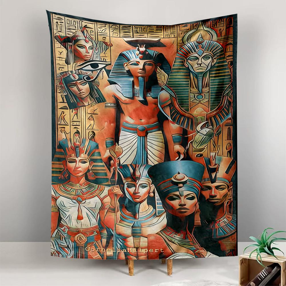 Egyptian Pharaohs Hieroglyphs Art Hippie Tapestry Wall Tapestry for Bedroom Living Room Dorm Decor