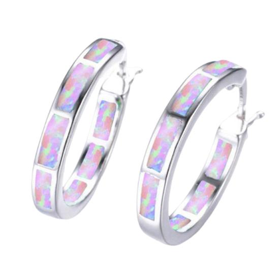 

1 пара женских серег-колец с искусственным лунным камнем, геометрической круглой формы, легкий гладкий сплав, подарок на день рождения, годовщину, день святого валентина, украшения для ушей