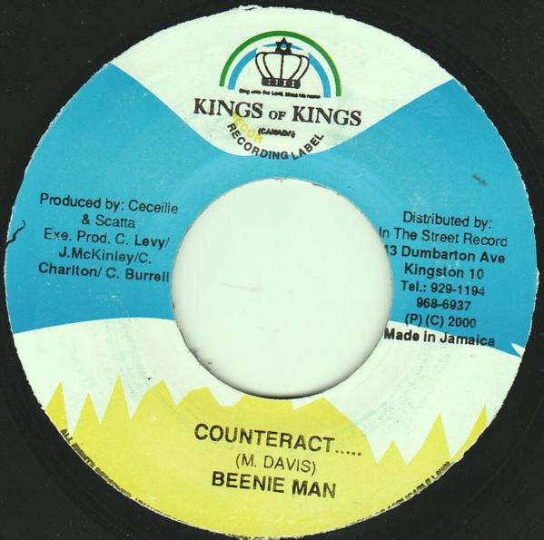 7inch Record BEENIE MAN - Counteract..... NONE Kings of Kings 2000 Jamaica Reggae, Ska & Dub Used