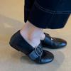 Ins style Metal Buckle Mary Janes Women Ballet Flats Comfor Soft Sole Leather Spring Autumn Lazy Dance Loafers Shoes