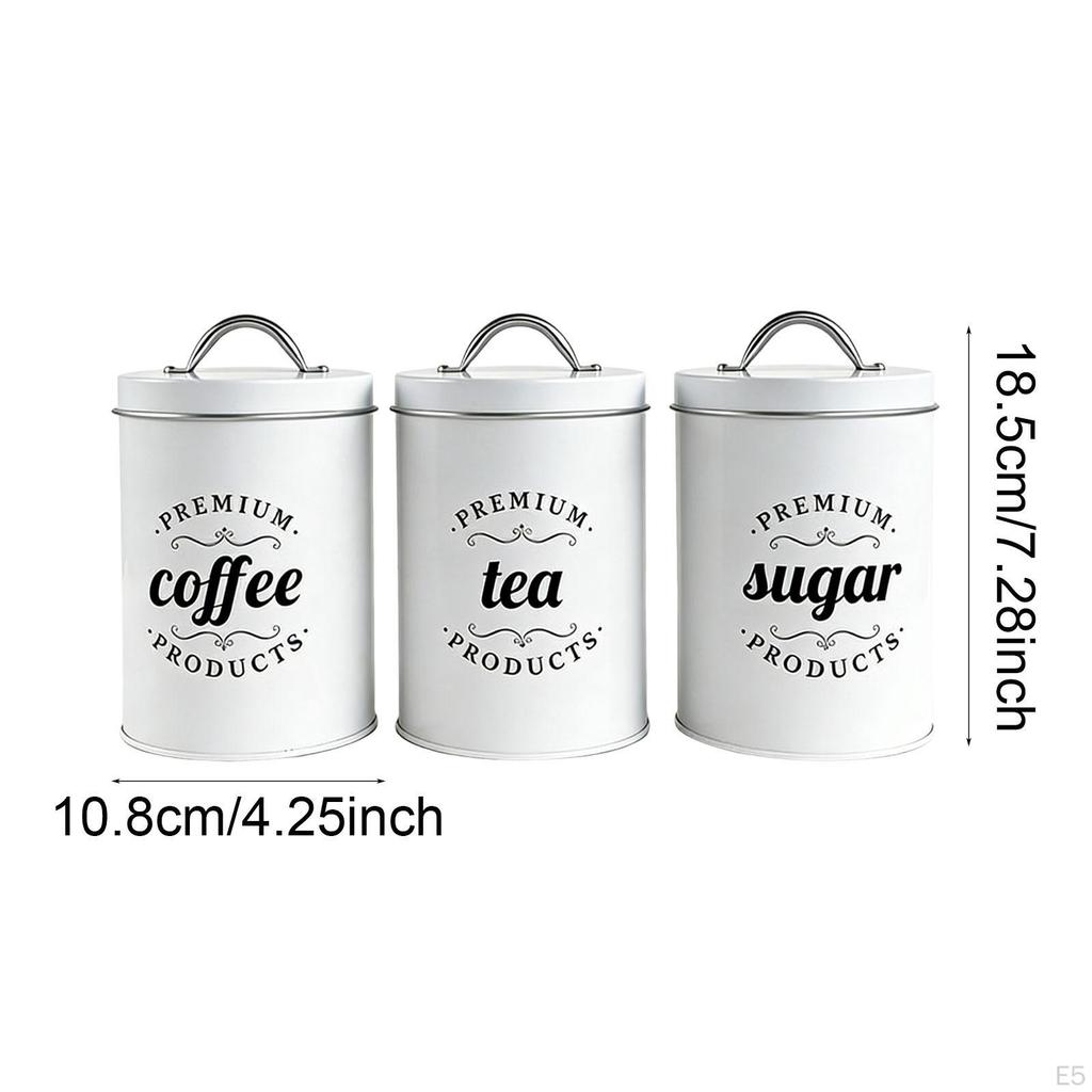 Coffee Tea Sugar Container Food Storage Jar Flour Kitchen with Lids Gadget Dining Room