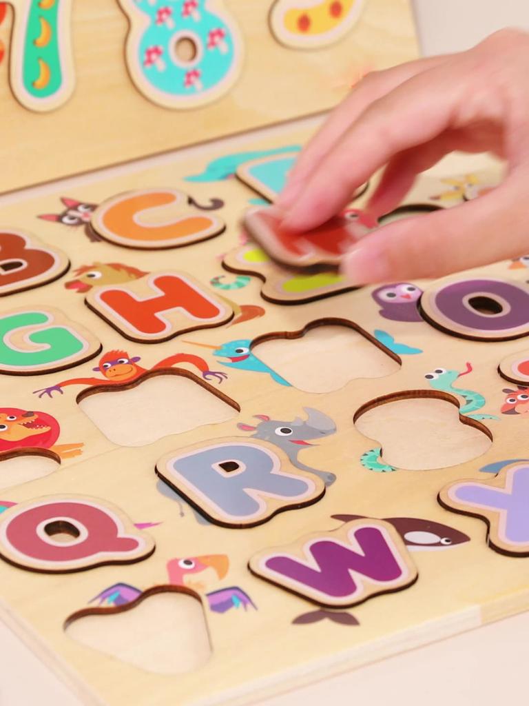 Early Childhood Education Capital Letter Matching Puzzle Baby Learning Digital Calculation Hand Grasping Puzzle Board Educational Toy