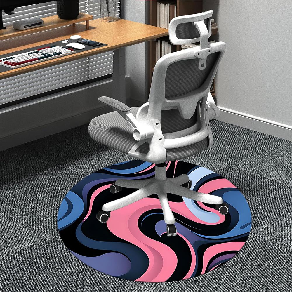 1pc Abstract Swirls Carpet, Round Non Slip Durable Large Size Office Carpet, Suitable for Office