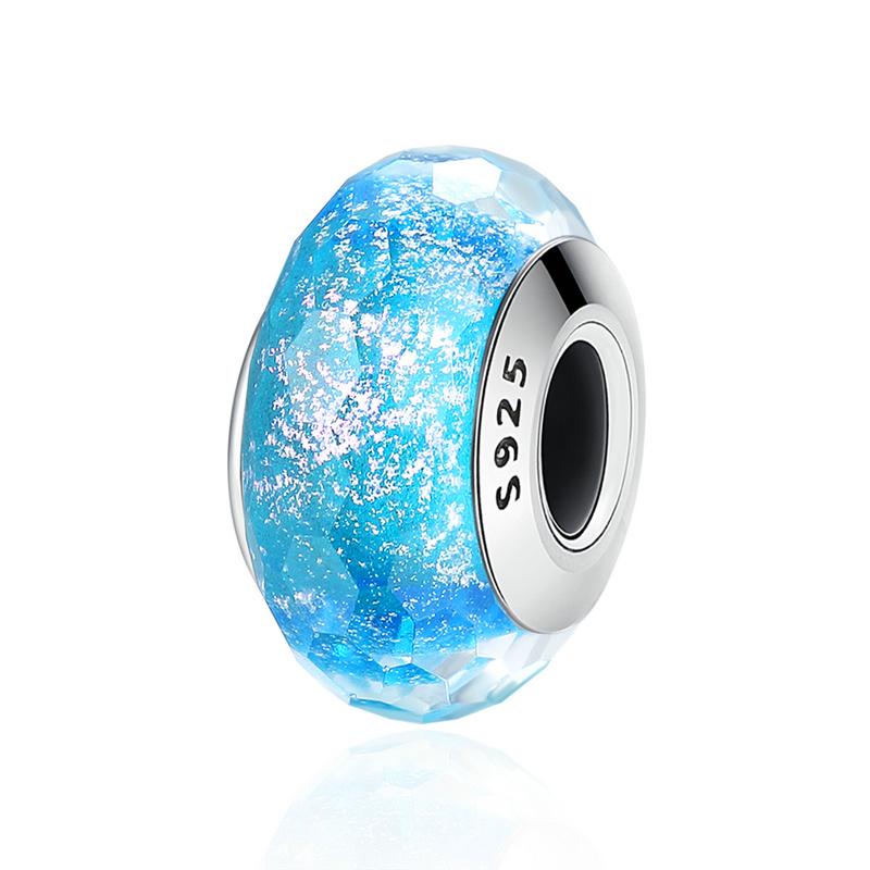 BAMOER High Quality 925 Silver European Pattern Murano Glass Charm Beads Fit Women Bracelets & Bangles Jewelry SCZ061