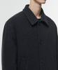 Musinsa Standard Wool Blend Oversized Short Balmacaan Coat [Charcoal Grey]