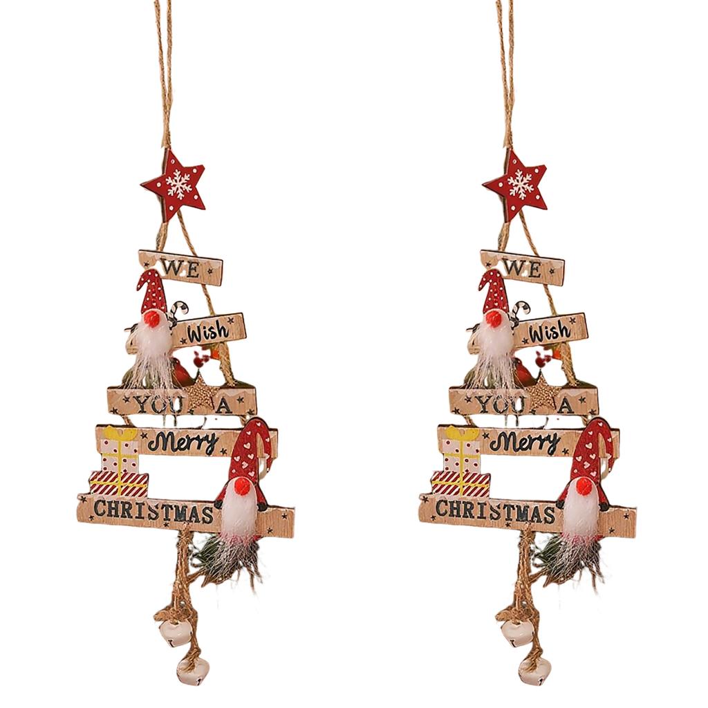 2PCS/SETChristmas Hanging Pendant Wooden Crafts Xmas Tree Wall Ornament Natal Navidad Merry Christmas Decor Happy New Year 2026