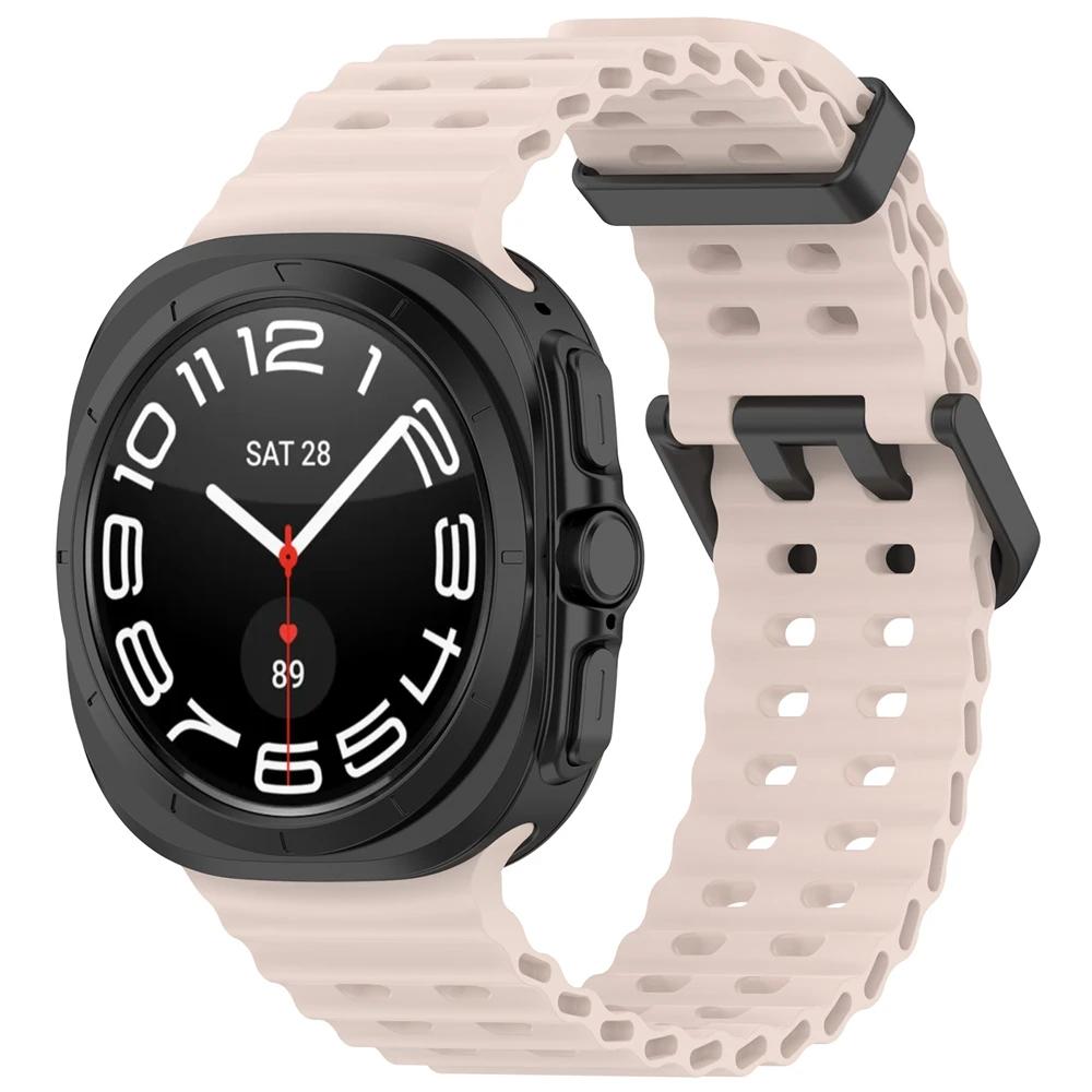 

No Gaps Breathable Band For Samsung Galaxy Watch Ultra 2025 47mm Silicone Strap Samsung Galaxy Ultra 47mm Bracelets Accessories Galaxy 7 Ultra 47mm рожевий