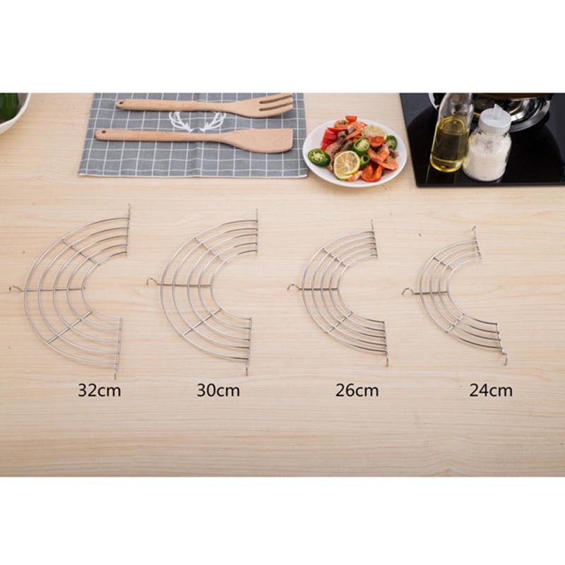 1PC Stainless Steel Semicircle Heat Insulation Steam Rack Drain Oil Filter Rack Kitchen Gadgets