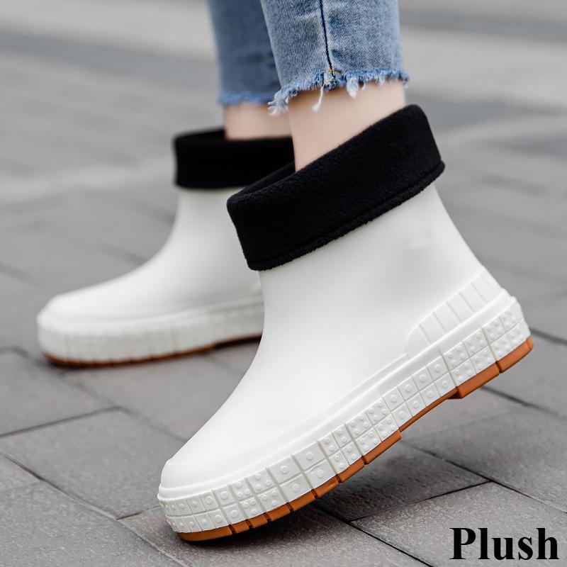 Japanese Style Rain Boots Women's Fashion Outer Wear Overshoes Lightweight Waterproof Rubber Shoes New Style Work Non-slip Adult Short Tube Rain Boots