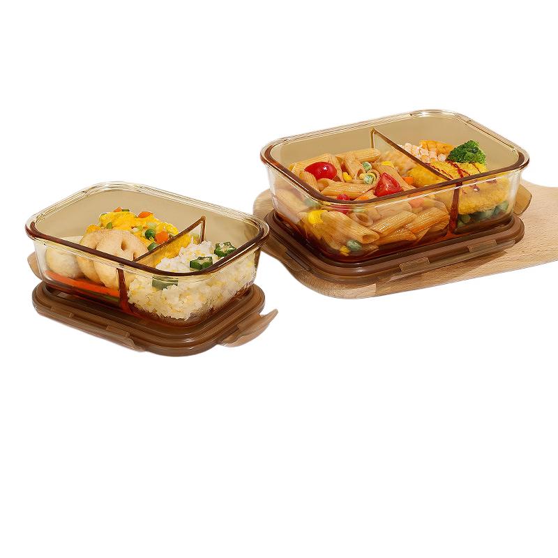 Chef Miss Borosilicate Glass Divided Lunch Box Set