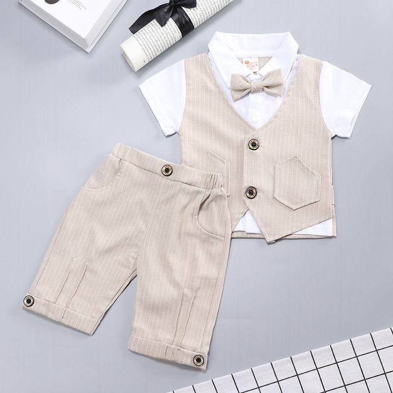 

Костюмы для мальчиков, весенне-летние детские джентльмены, красивое платье для первого дня рождения ребенка, летняя одежда для малышей 80