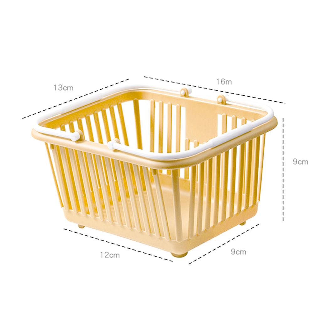 Storage Basket Multifunctional Compact Plastic   Basket with Handle for Desk