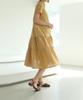 Ppaeppae Waffle Half-Open Check Long Dress
