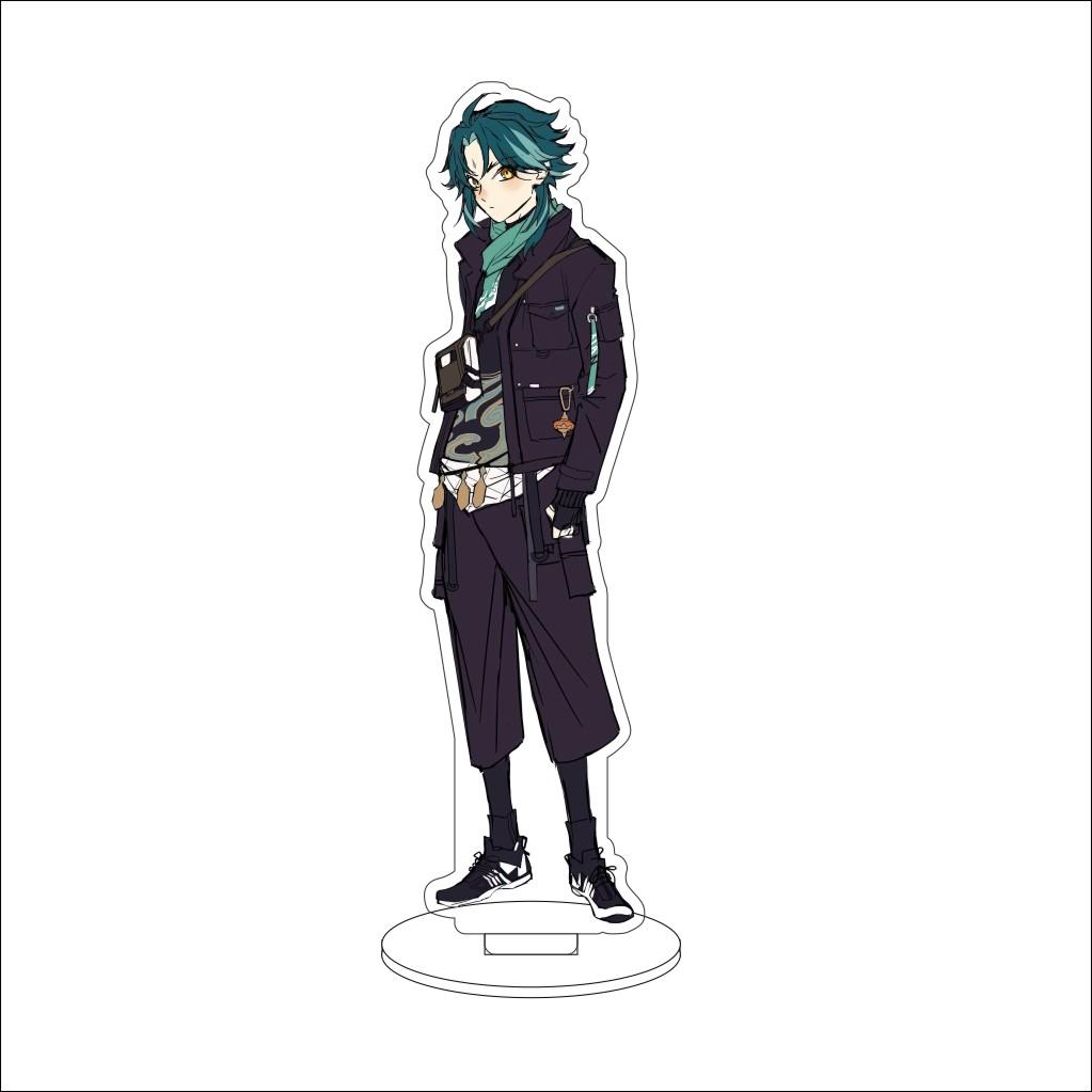 

16CM Anime Genshin Impact Figure Stand Model Xiao Cute Desk Decor Standing Sign Gifts 16CM