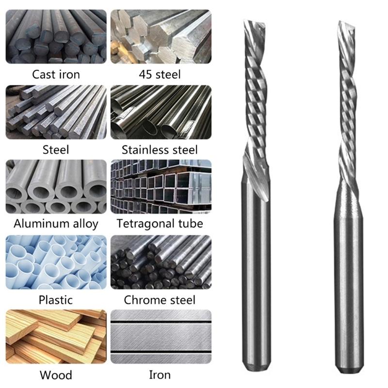 20PCS 3.175mm Shank Single Grooves Milling Cutter 2mm/2.5mm Diameter Routers Bit Engraving Tool for Metalworking