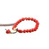 Genuine Cinnabar Lotus & Amber Hetian Jade Bracelet - Gift for Peace, Longevity, and Prosperity