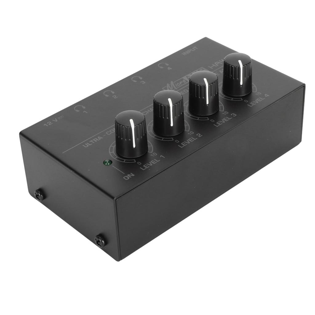 4 Channel Stereo Headphone Amplifier Ultra Low Noise Independent Volume Control Compact Headphone