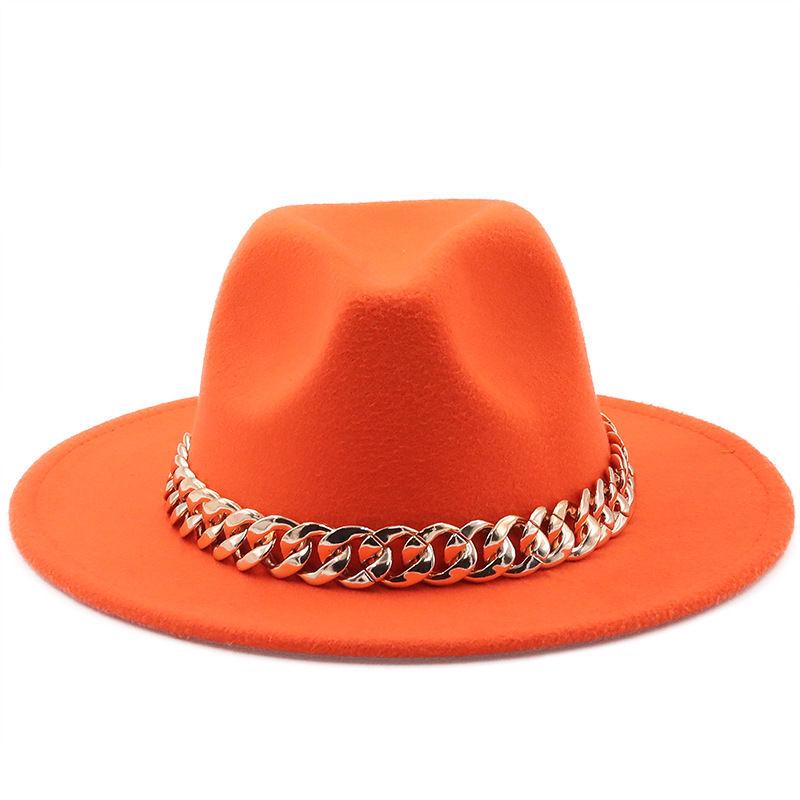 Winter Men's Woolen Jazz Hat New Large Eave Hat Fashionable Flat Brimmed Top Hat