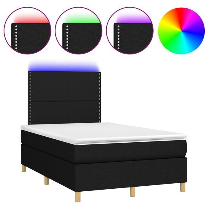 VidaXL Slat Bed Base with Mattress and LED, Upholstered Bed, Double Bed, Adult Bed for Interior Bedroom, 3135343