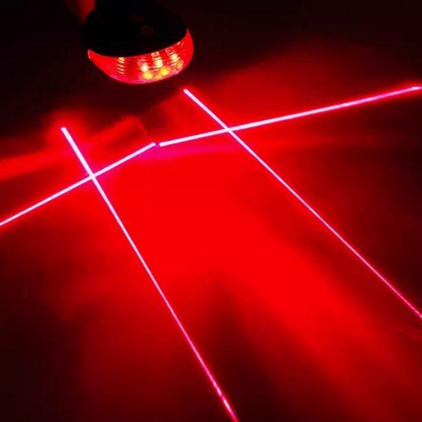 LED Laser Tail Light for Mountain Bikes - Rear Warning and Safety Equipment for Night Rides