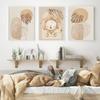 Nome personalizado leão hippo rinoceronte monstera nórdico parede boho arte cartaz impressão fotos para sala de estar crianças pintura em tela decoração casa
