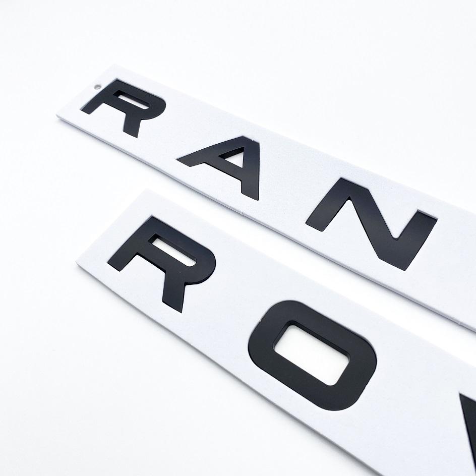 Krom Silver Svart Bokstäver Emblem Bilstyling Tillbehör Eftermontering Motorhuv Baklucka Märke Klistermärke För Range Rover Sport Evoque