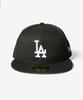New Era 59FIFTY Los Angeles Dodgers Black Size 7 Cap, & White, 1/8" [Used]