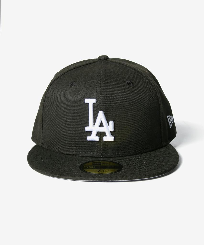 New Era 59FIFTY Los Angeles Dodgers Black Size 7 Cap, & White, 1/8" [Used]