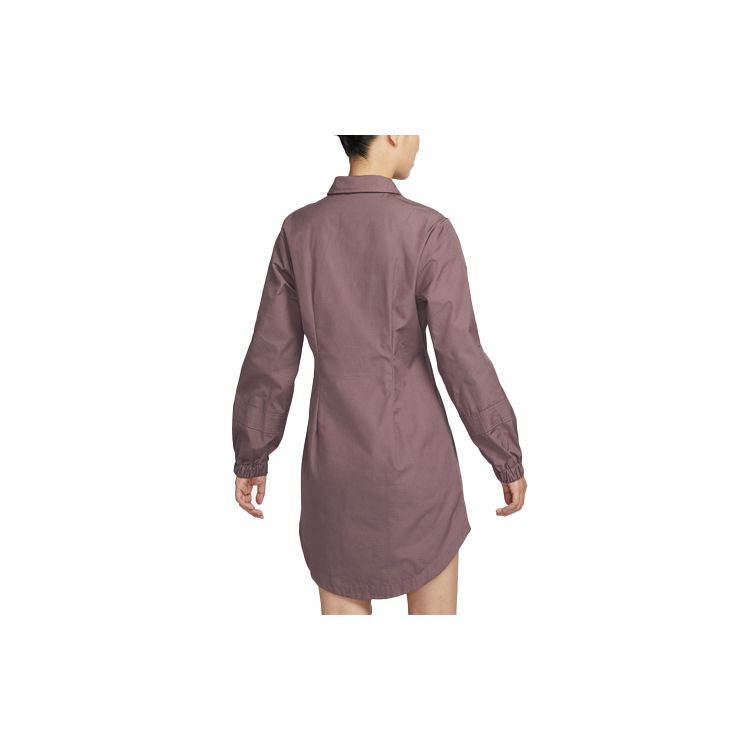 Nike Abito Monocolore con Logo, Collo con Zip, Maniche Lunghe, da Donna, Abiti, Viola Eclissi Rosso DV8031-291