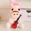 Cute Fluffy 12Cm Pull Rope Wag Tail Horse Plush Toy Keychain Cartoon Soft Stuffed Doll Pendant Car Key Backpack Bag Accessories