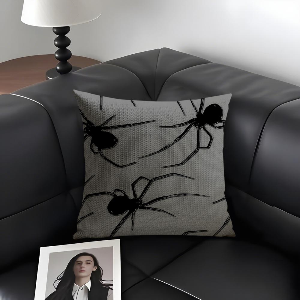Spider Web Cool Cushion Cover Natural Linen Organic Fabric DoubleSided Printing Sofa Home Decor Gift Pillow Case