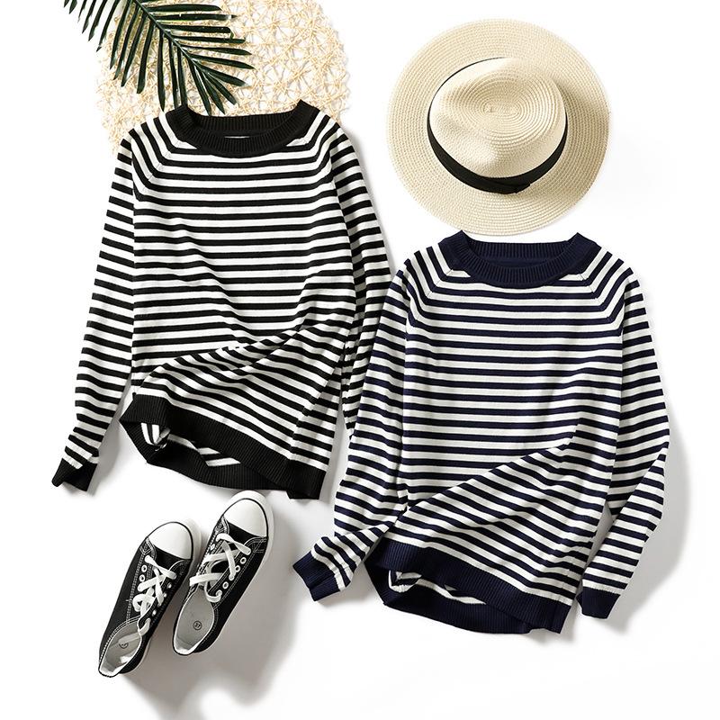 Autumn and Winter Women's Sweater Simple Slim Long-sleeved Knit Round Neck Pullover Sweater