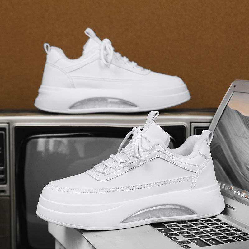

Winter men s shoes versatile men s shoes casual leather shoes velvet warm cotton shoes sports little white board shoes men s trendy shoes 44