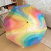 Rainbow Swirl Automatic Opening Folding Umbrella with 8-Rib Iron Frame - Portable Design for Outdoor Use, Festive Gift, Travel, Daily Use112