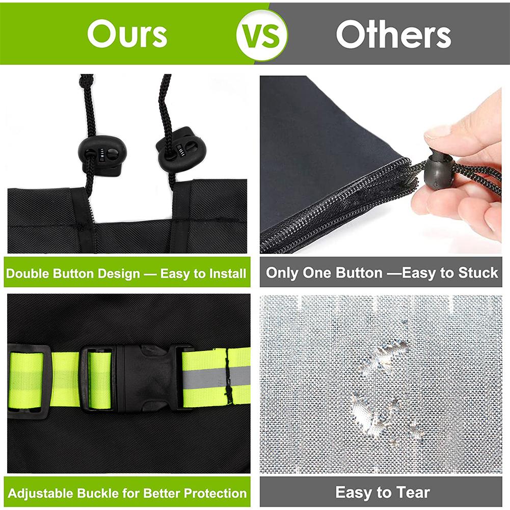 Patio Umbrella Cover Waterproof 420D Oxford Cloth Outdoor Cantilever Parasol Cover with Zipper Fluorescent Ribbon Windproof