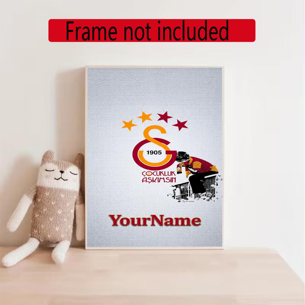 Galatasaray Personalized Name Diamond Paintings Mosaic Wall Round Diamond Art Painting Kits Embroidery Crystal Accessories Frameless