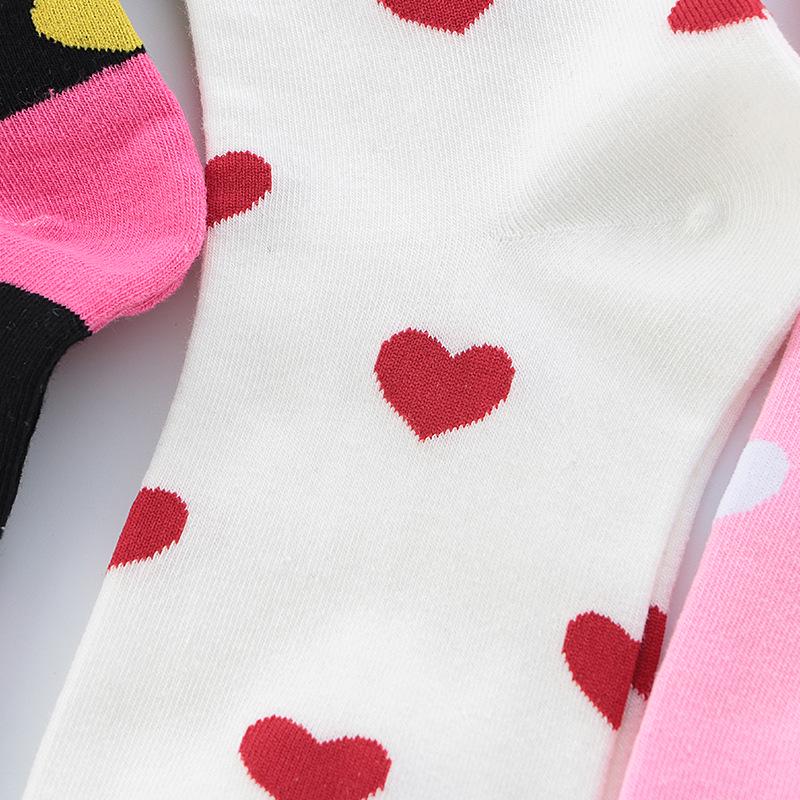 Autumn Winter Colorful Heart Unisex Korean Trendy Long Socks - Versatile Academy Style