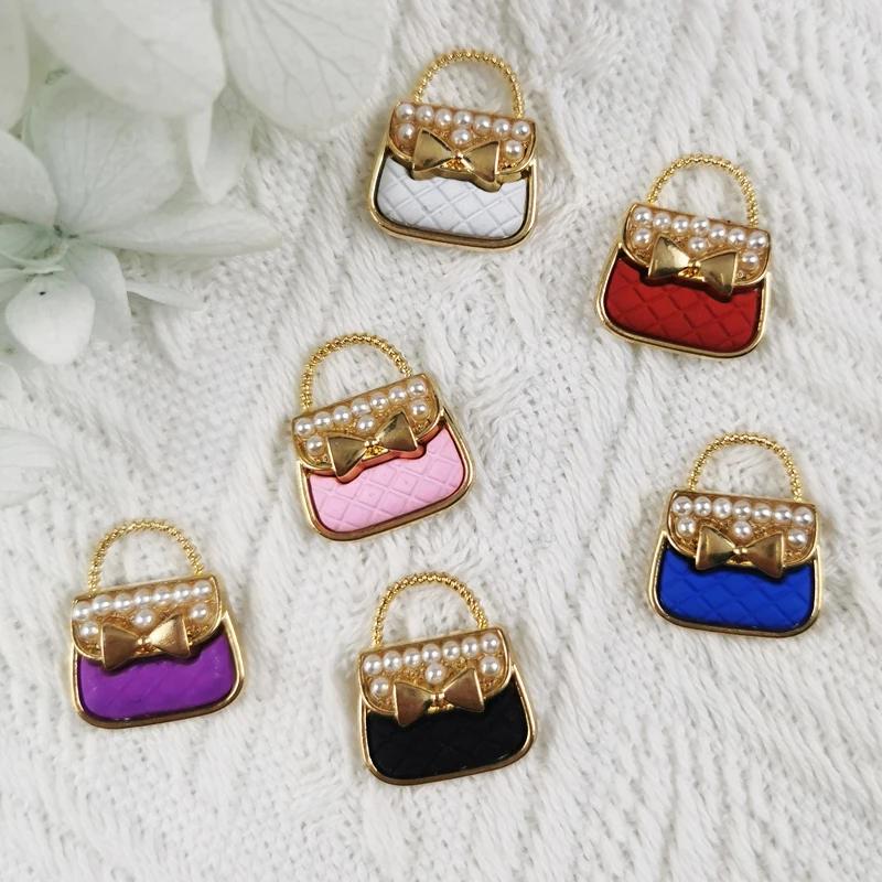10PCS Pearl Bag Pendant Women Purse Bag Charms Bracelet Charms for Jewelry Making DIY Earrings Necklace Doll House Accessories