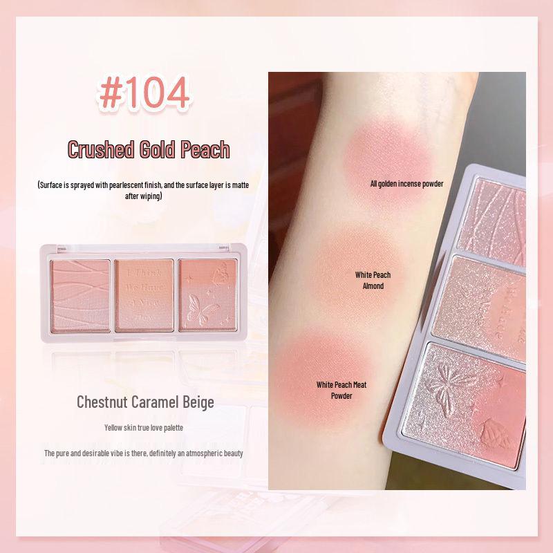 

HOLD LIVE Secret Garden Three-Color Blush: Tea Brown, Rose Almond, Milk Tea Nude Natural Cream.