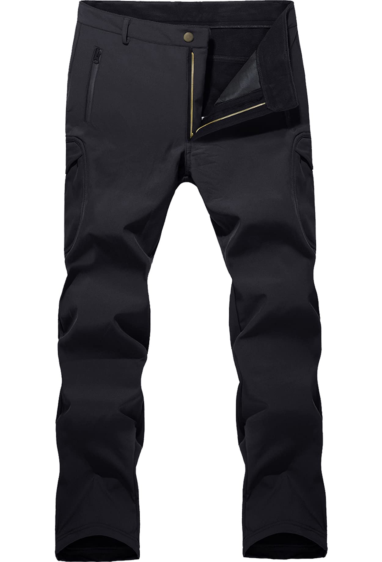 

TACVASEN Soft Shell Climber Hiking Pants with Boa Lining and Fleece Perfect for Fall and Winter Size M Pants, Lining, Hunting, Black,