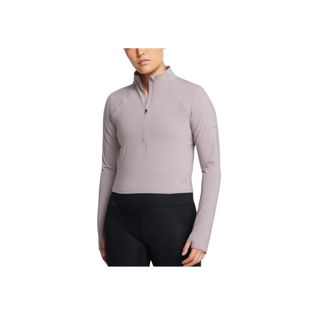 Under Armour Launch Elite Reißverschluss Bequem Weich Pullover Langarm Normales T-Shirt Damen Oberteile Grau 1386338-015